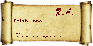 Reith Anna névjegykártya